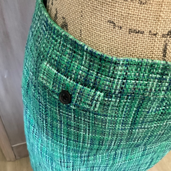 J. Crew No. 2 Pencil Skirt Green Tweed High Rise Knee Length Lined preppy pencil - Picture 9 of 16
